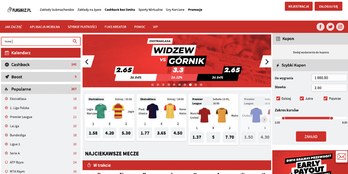 Fuksiarz bukmacherzy online